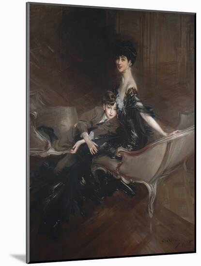 Consuelo Vanderbilt , Duchess of Marlborough, and Her Son, Lord Ivor Spencer-Churchill , 1906-Giovanni Boldini-Mounted Giclee Print