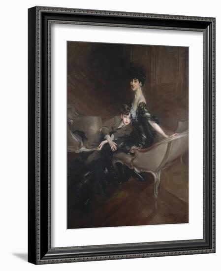 Consuelo Vanderbilt , Duchess of Marlborough, and Her Son, Lord Ivor Spencer-Churchill , 1906-Giovanni Boldini-Framed Giclee Print