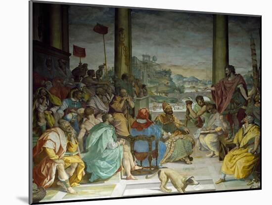 Consul Flaminius Speaking to Council of Achei and Upsets Alliance, 1579-1582-Alessandro Allori-Mounted Giclee Print