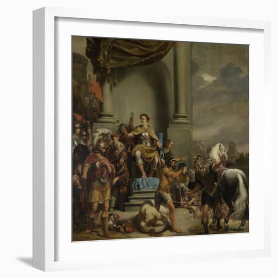 Consul Titus Manlius Torquatus Orders the Beheading of His Son-Ferdinand Bol-Framed Art Print