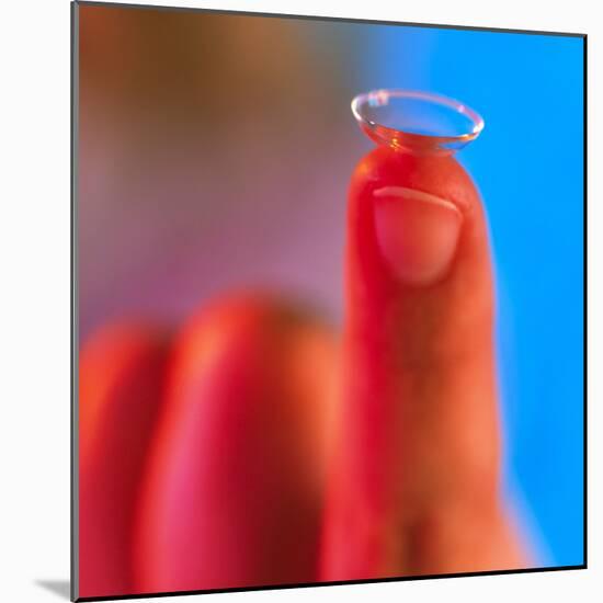 Contact Lens Seen on a Fingertip-Tek Image-Mounted Premium Photographic Print