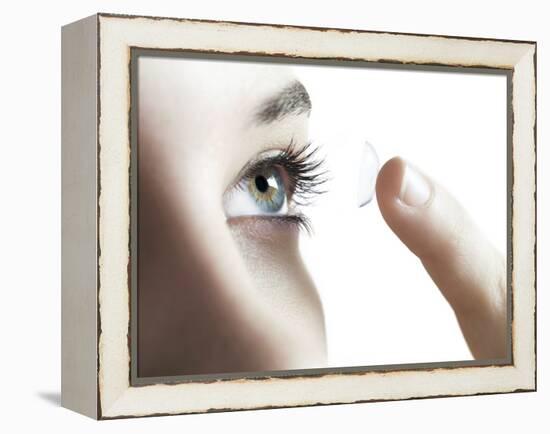 Contact Lens Use-Science Photo Library-Framed Premier Image Canvas