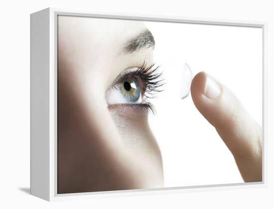 Contact Lens Use-Science Photo Library-Framed Premier Image Canvas