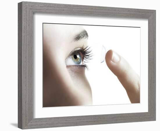 Contact Lens Use-Science Photo Library-Framed Photographic Print