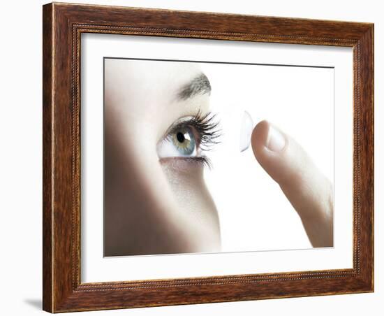 Contact Lens Use-Science Photo Library-Framed Photographic Print