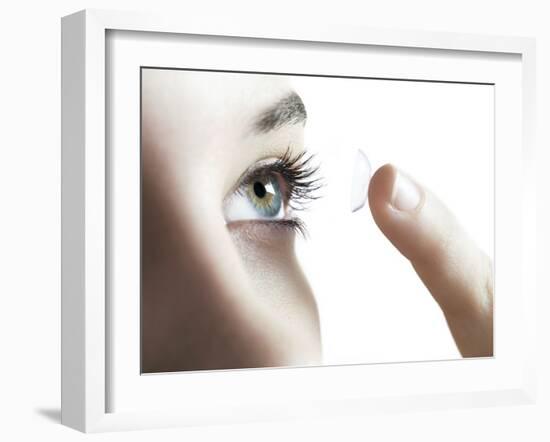 Contact Lens Use-Science Photo Library-Framed Photographic Print