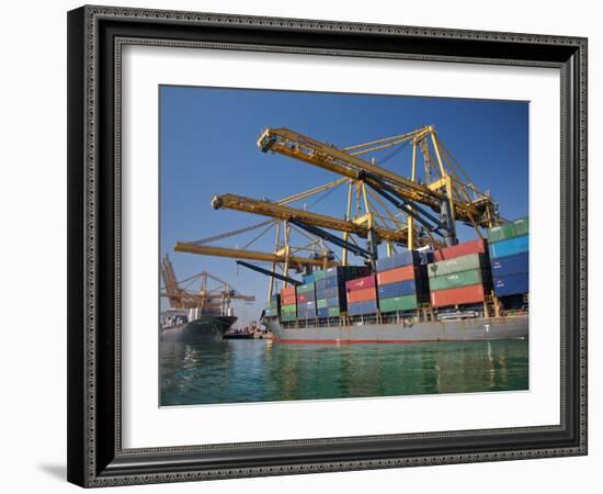 Container Port, Port of Barcelona, Barcelona, Catalonia, Spain, Europe-Adina Tovy-Framed Photographic Print