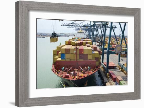 Container Ship And Port-Dr. Juerg Alean-Framed Photographic Print