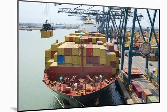 Container Ship And Port-Dr. Juerg Alean-Mounted Photographic Print