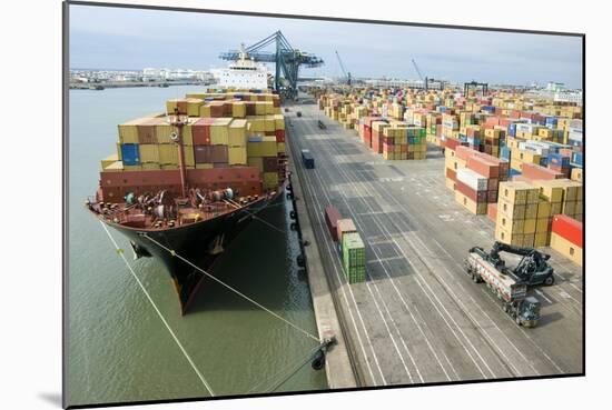 Container Ship And Port-Dr. Juerg Alean-Mounted Photographic Print