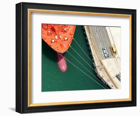 Container Ship, Port Chalmers, Dunedin, South Island, New Zealand-David Wall-Framed Photographic Print
