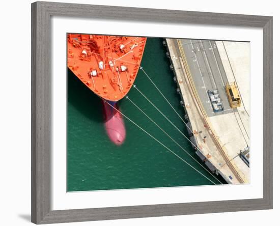 Container Ship, Port Chalmers, Dunedin, South Island, New Zealand-David Wall-Framed Photographic Print