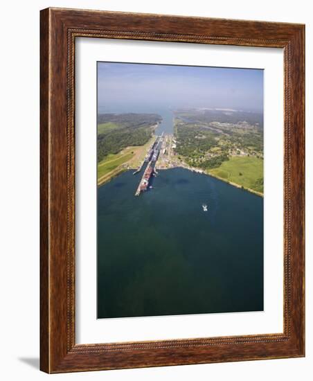 Container Ships in Gatun Locks, Panama Canal, Panama, Central America-Jane Sweeney-Framed Photographic Print