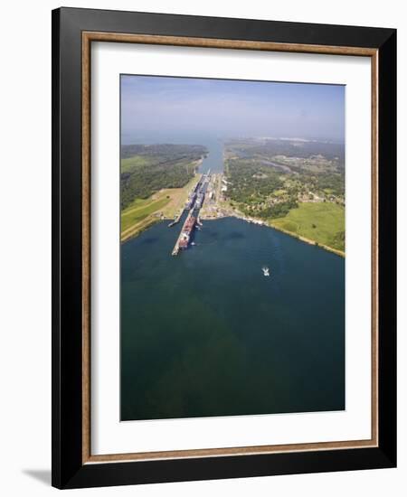 Container Ships in Gatun Locks, Panama Canal, Panama, Central America-Jane Sweeney-Framed Photographic Print