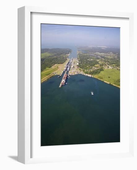 Container Ships in Gatun Locks, Panama Canal, Panama, Central America-Jane Sweeney-Framed Photographic Print