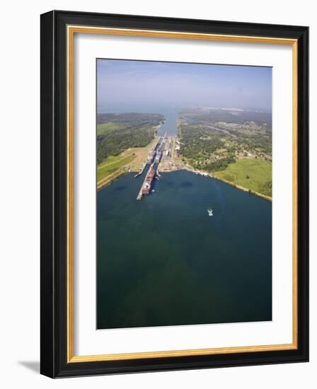 Container Ships in Gatun Locks, Panama Canal, Panama, Central America-Jane Sweeney-Framed Photographic Print