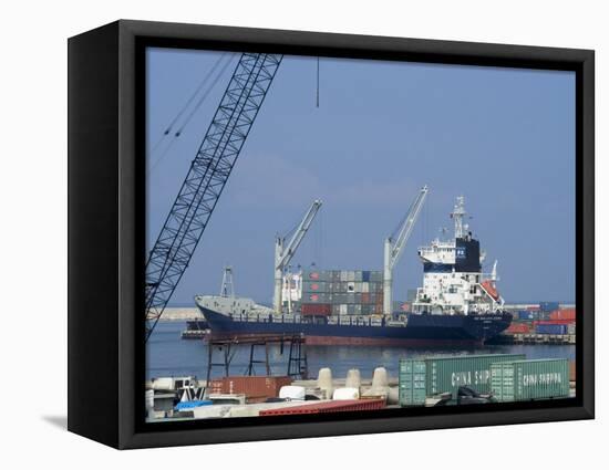 Container Ships in Port Area, Lattakia, Syria, Middle East-Christian Kober-Framed Premier Image Canvas