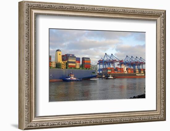 Container terminal Altenwerder, Hamburg, Germany, Europe-Hans-Peter Merten-Framed Photographic Print