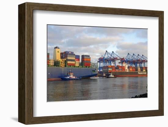 Container terminal Altenwerder, Hamburg, Germany, Europe-Hans-Peter Merten-Framed Photographic Print