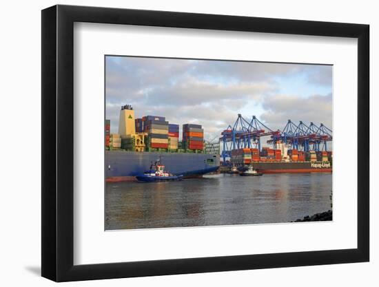 Container terminal Altenwerder, Hamburg, Germany, Europe-Hans-Peter Merten-Framed Photographic Print