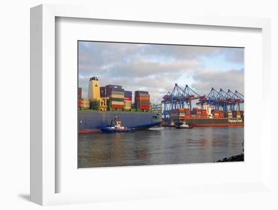 Container terminal Altenwerder, Hamburg, Germany, Europe-Hans-Peter Merten-Framed Photographic Print