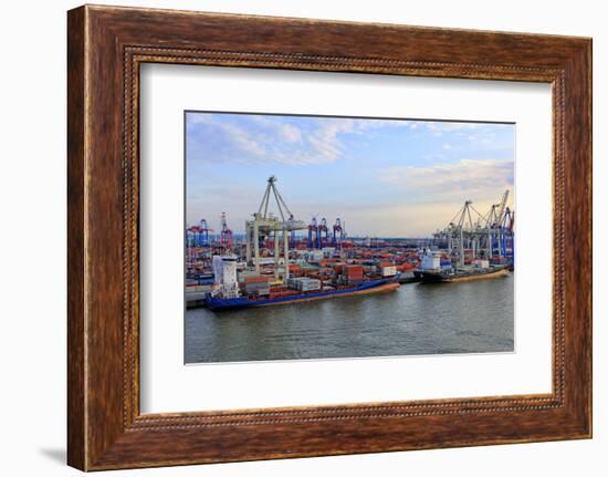 Container Terminal Burchardkai, Harbour of Hamburg, Germany, Europe-Hans-Peter Merten-Framed Photographic Print