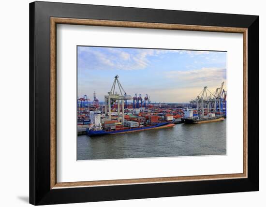 Container Terminal Burchardkai, Harbour of Hamburg, Germany, Europe-Hans-Peter Merten-Framed Photographic Print