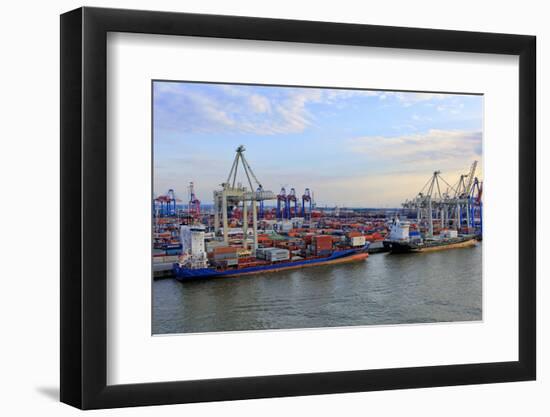 Container Terminal Burchardkai, Harbour of Hamburg, Germany, Europe-Hans-Peter Merten-Framed Photographic Print