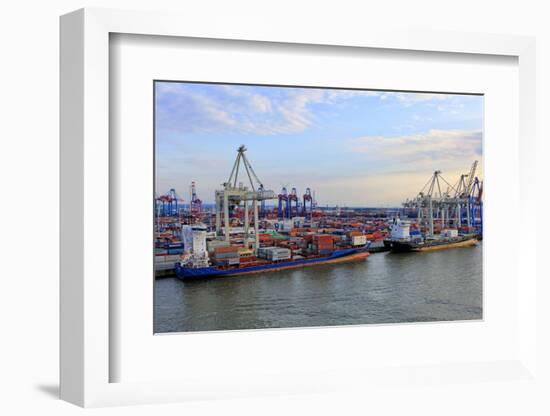 Container Terminal Burchardkai, Harbour of Hamburg, Germany, Europe-Hans-Peter Merten-Framed Photographic Print