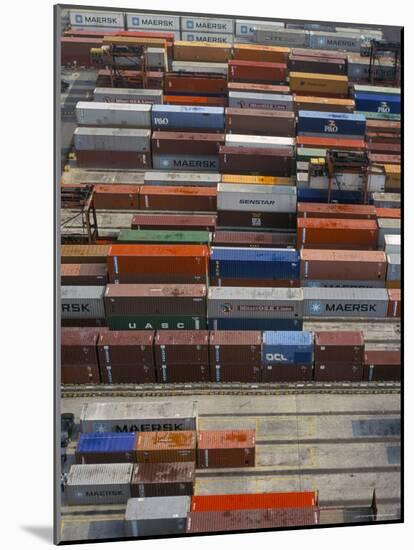 Containers in Container Terminal, Hong Kong, China-Tim Hall-Mounted Photographic Print