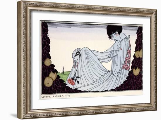 Contemplation ? 1919-Georges Barbier-Framed Giclee Print