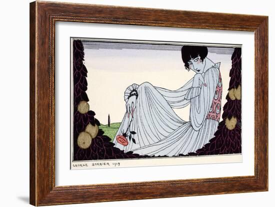 Contemplation ? 1919-Georges Barbier-Framed Giclee Print