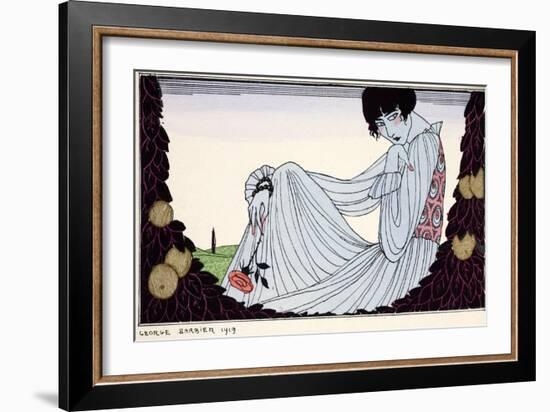 Contemplation ? 1919-Georges Barbier-Framed Giclee Print