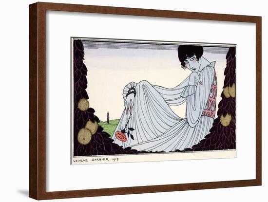 Contemplation ? 1919-Georges Barbier-Framed Giclee Print