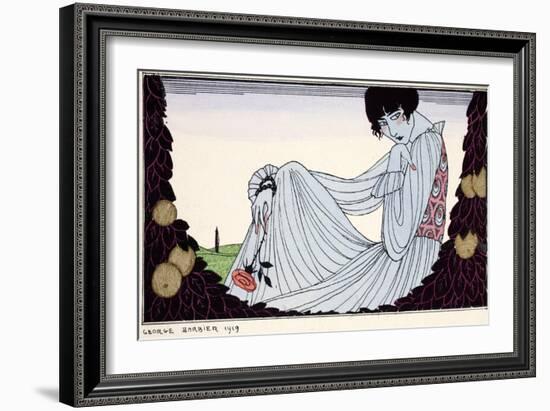 Contemplation ? 1919-Georges Barbier-Framed Giclee Print