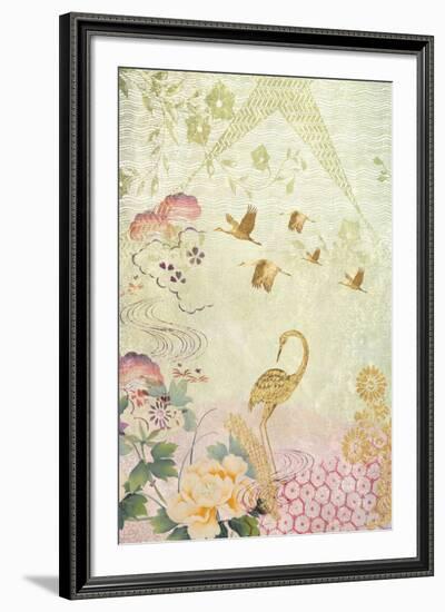 Contemplation Cranes-Belle Poesia-Framed Giclee Print