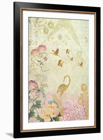 Contemplation Cranes-Belle Poesia-Framed Giclee Print