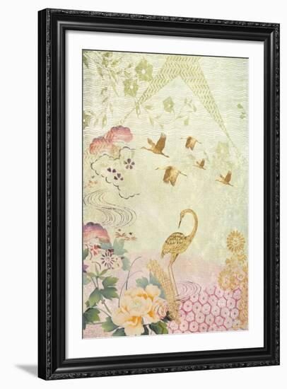 Contemplation Cranes-Belle Poesia-Framed Giclee Print