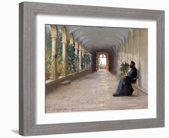 Contemplation-Fausto Zonaro-Framed Art Print