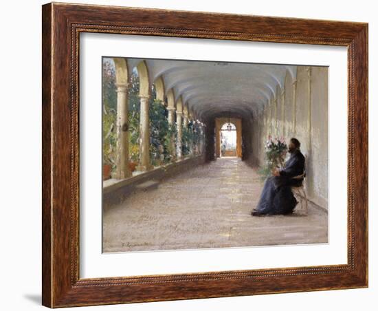 Contemplation-Fausto Zonaro-Framed Art Print