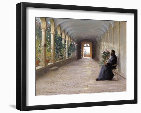 Contemplation-Fausto Zonaro-Framed Art Print