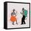 Contemporary Art Collage of Dancing Elder Man and Woman in Retro Styled Clothes Isolated over Light-master1305-Framed Premier Image Canvas