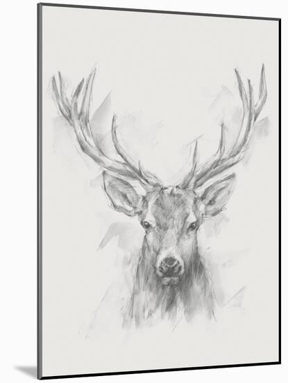 Contemporary Elk Sketch I-null-Mounted Art Print