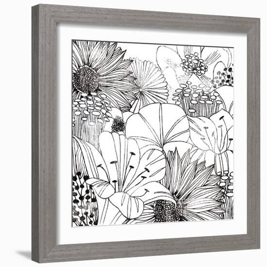 Contemporary Garden I Black and White-Michael Mullan-Framed Art Print