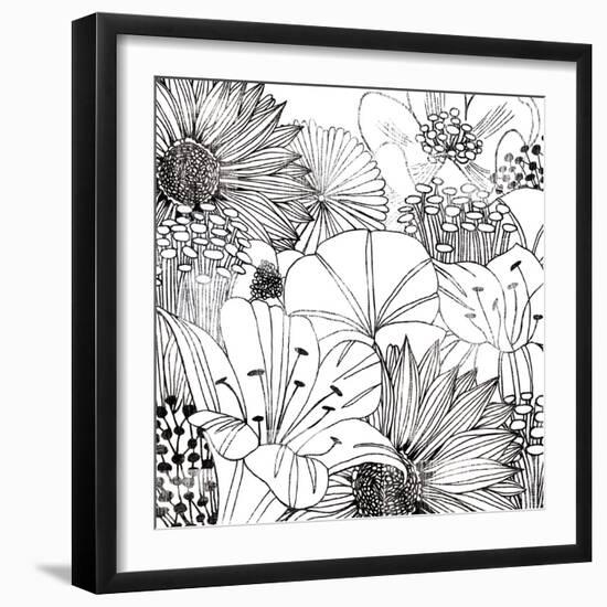 Contemporary Garden I Black and White-Michael Mullan-Framed Art Print