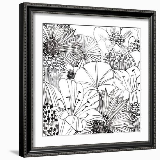 Contemporary Garden I Black and White-Michael Mullan-Framed Art Print