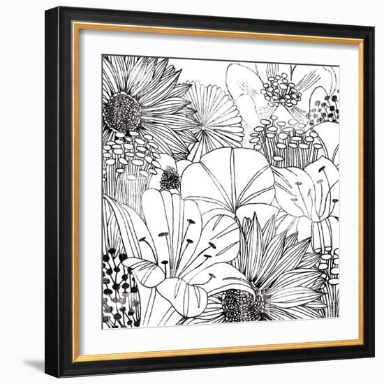 Contemporary Garden I Black and White-Michael Mullan-Framed Art Print