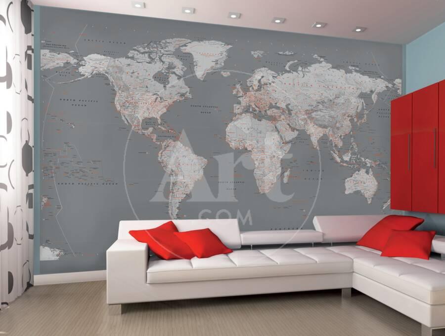 Wallpaper World Map Mural