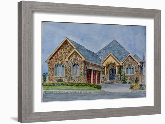 Contemporary House,Nyc, 2020,(Watercolor)-Anthony Butera-Framed Giclee Print