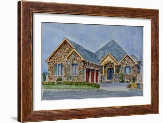 Contemporary House,Nyc, 2020,(Watercolor)-Anthony Butera-Framed Giclee Print